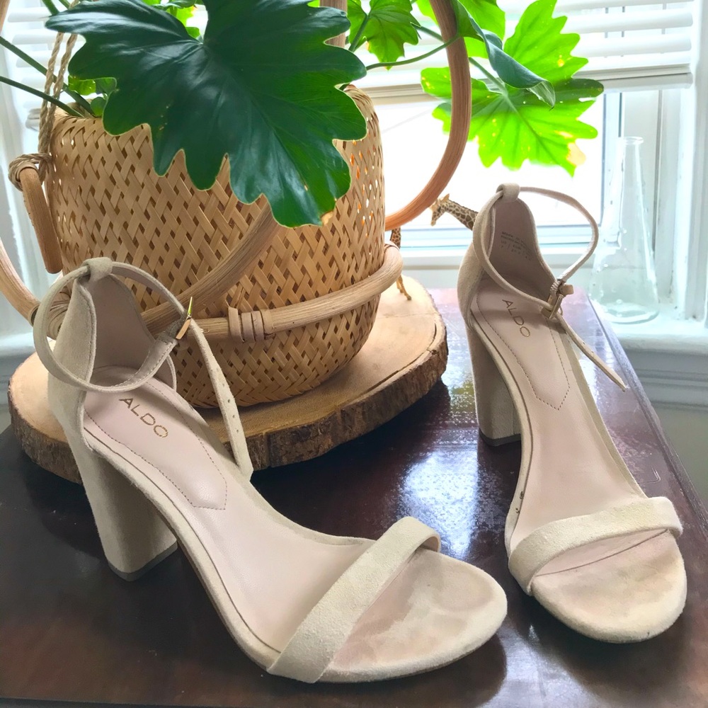 ALDO MYLY Block Heel Sandal (nude)